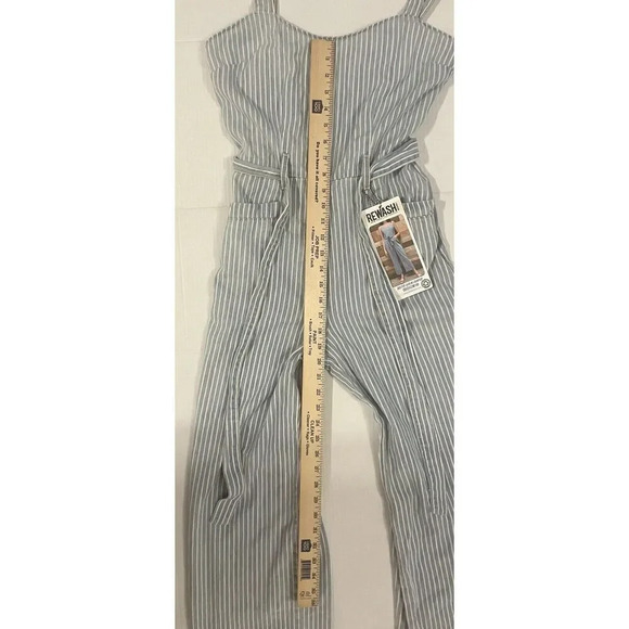 Rewash Belted Denim Jumper Women’s Size Small Blue And White New - Picture 5 of 11